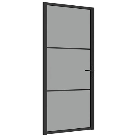 Vidaxx porte intérieure 93x201,5 cm verre ESG et aluminium noir