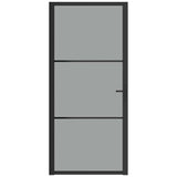 Vidaxx porte intérieure 93x201,5 cm verre ESG et aluminium noir