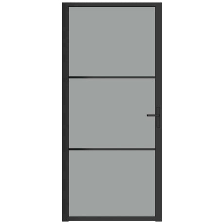 Vidaxx porte intérieure 93x201,5 cm verre ESG et aluminium noir