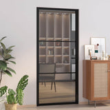 Vidaxx porte intérieure 93x201,5 cm verre ESG et aluminium noir