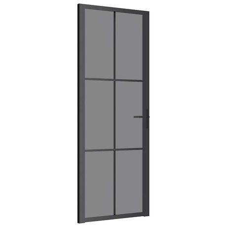 Vidaxl Porte intérieure 76x201.5 cm Verre ESG et noir en aluminium