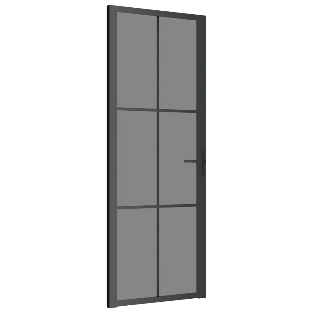 Vidaxl Porte intérieure 76x201.5 cm Verre ESG et noir en aluminium