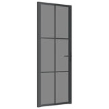 Vidaxl Puerta interior 76x201.5 cm de vidrio ESG y aluminio negro