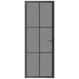 Vidaxl Porte intérieure 76x201.5 cm Verre ESG et noir en aluminium