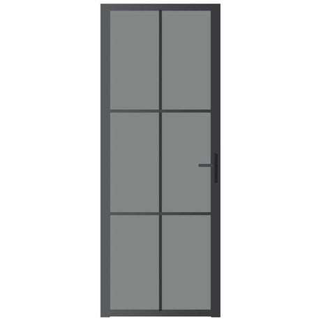 Vidaxl Porte intérieure 76x201.5 cm Verre ESG et noir en aluminium