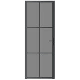 Vidaxl Porte intérieure 76x201.5 cm Verre ESG et noir en aluminium