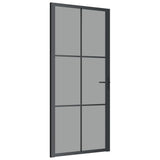 Vidaxl Innenür 93x201,5 cm ESG -Glas und Aluminiumschwarz