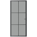 Vidaxl Porte intérieure 93x201.5 cm Verre ESG et noir en aluminium