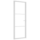 Vidaxl Porte intérieure 76x201.5 cm Verre ESG et aluminium blanc