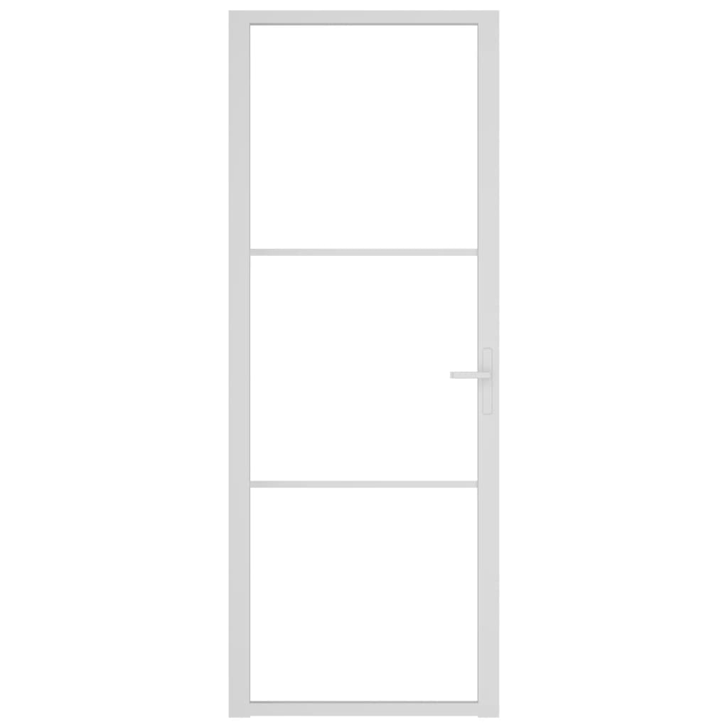 Vidaxl Porte intérieure 76x201.5 cm Verre ESG et aluminium blanc