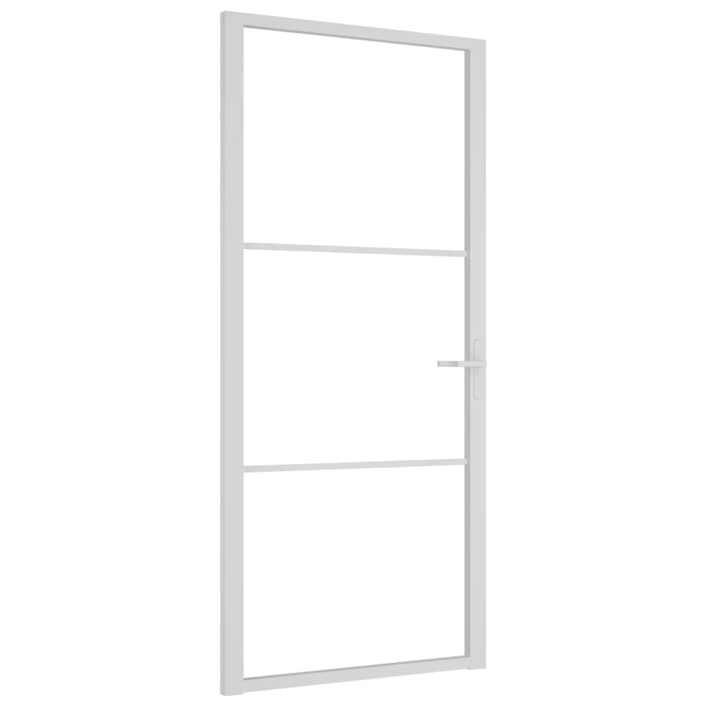 Vidaxl bannenzegen Dier 93x201.5 cm esg Glas an Aluminium Wäiss