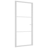 Vidaxl bannenzegen Dier 93x201.5 cm esg Glas an Aluminium Wäiss