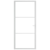 Vidaxl Porte intérieure 93x201.5 cm Verre ESG et aluminium blanc