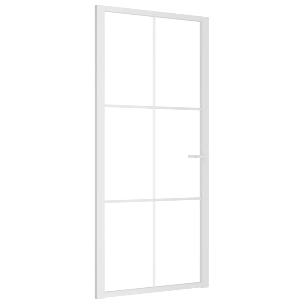 Vidaxl bannenzegen Dier 93x201.5 cm esg Glas an Aluminium Wäiss