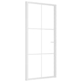 Vidaxl bannenzegen Dier 93x201.5 cm esg Glas an Aluminium Wäiss