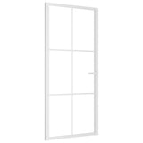 Vidaxl Porte intérieure 93x201.5 cm Verre ESG et aluminium blanc