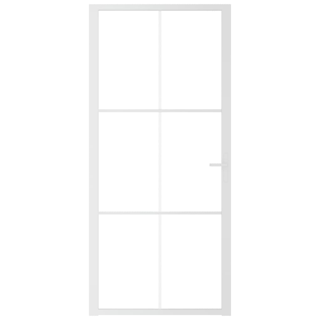 Vidaxl bannenzegen Dier 93x201.5 cm esg Glas an Aluminium Wäiss