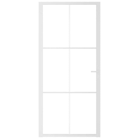 Vidaxl Porte intérieure 93x201.5 cm Verre ESG et aluminium blanc