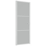 Vidaxl Puerta interior 76x201.5 cm de vidrio mate y blanco de aluminio