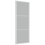 Vidaxl Porte intérieure 76x201,5 cm Verre Matt et aluminium blanc