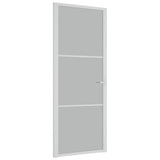 Vidaxl Porta interna 83x201,5 cm vetro Matt e bianco in alluminio