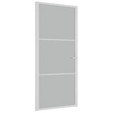 Vidaxl Porte intérieure 93x201.5 cm Verre Matt et aluminium blanc