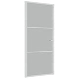 Vidaxl Porte intérieure 93x201.5 cm Verre Matt et aluminium blanc