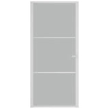 Vidaxl Porte intérieure 93x201.5 cm Verre Matt et aluminium blanc
