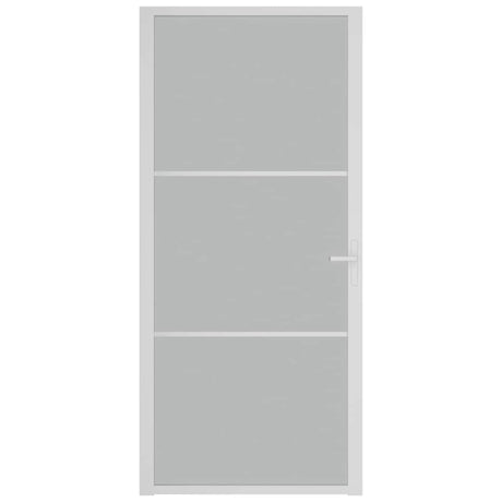 Vidaxl Porte intérieure 93x201.5 cm Verre Matt et aluminium blanc