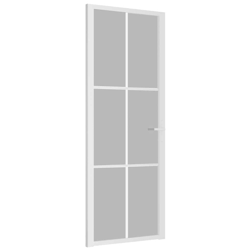 Vidaxx porte intérieure 76x201,5 cm verre dépoli et aluminium blanc