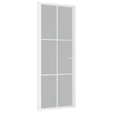 Vidaxl Puerta interior 83x201.5 cm de vidrio mate y blanco de aluminio