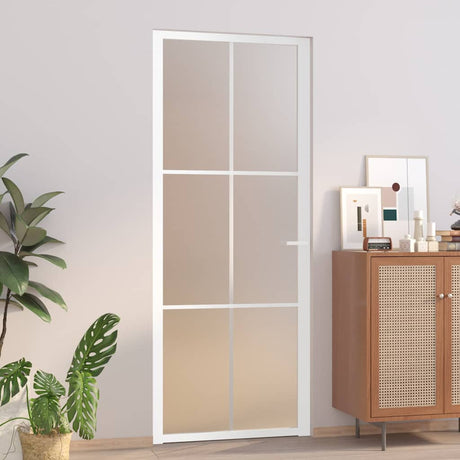 Vidaxx porte intérieure 83x201,5 cm verre dépoli et aluminium blanc