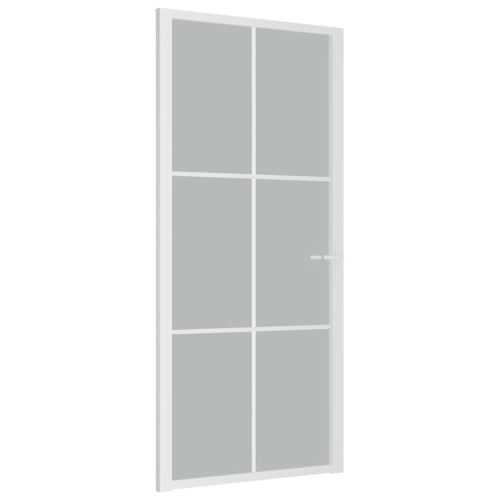 Vidaxl Porte intérieure 93x201.5 cm Verre Matt et aluminium blanc