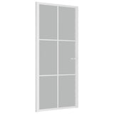 Vidaxl Porte intérieure 93x201.5 cm Verre Matt et aluminium blanc