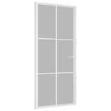 Vidaxl bannenzegen Dier 93x201.5 cm Mätscher Glas an Aluminium Wäiss