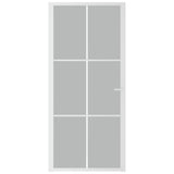 Vidaxl Porte intérieure 93x201.5 cm Verre Matt et aluminium blanc