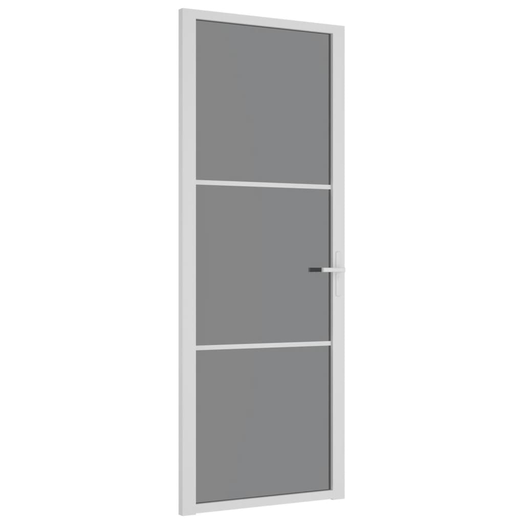 VIDAXL Innenür 76x201,5 cm ESG -Glas und Aluminium weiß