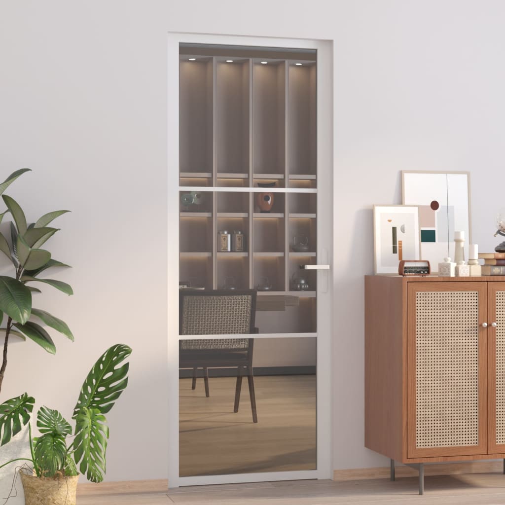 Vidaxx porte intérieure 76x201,5 cm verre ESG et aluminium blanc