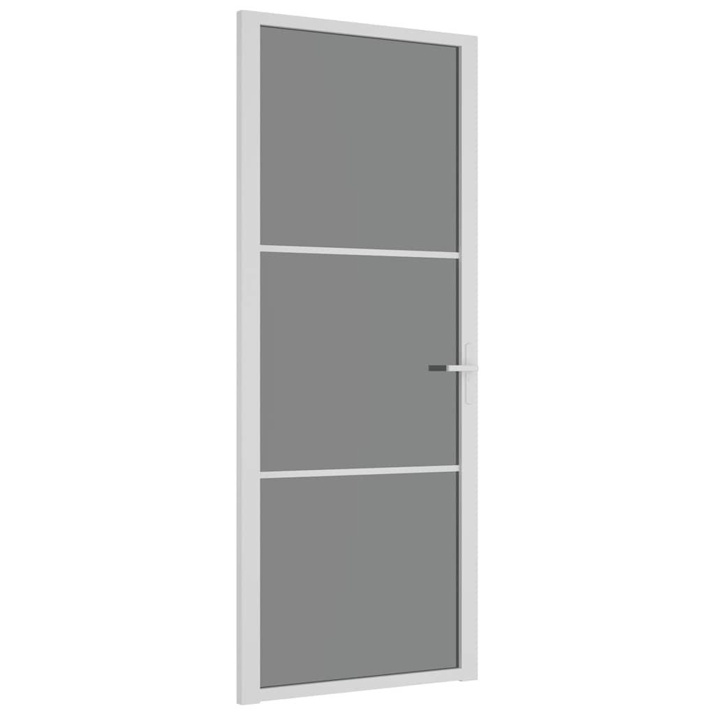 Vidaxl Porte intérieure 83x201.5 cm Verre ESG et aluminium blanc