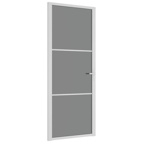Vidaxl Porte intérieure 83x201.5 cm Verre ESG et aluminium blanc