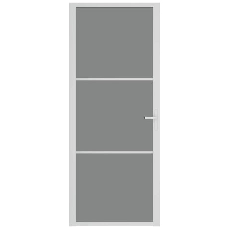 Vidaxl Porte intérieure 83x201.5 cm Verre ESG et aluminium blanc