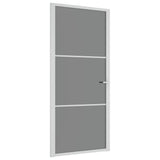 Vidaxl Porte intérieure 93x201.5 cm Verre ESG et aluminium blanc