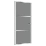 Vidaxl Puerta interior 93x201.5 cm de vidrio ESG y aluminio blanco