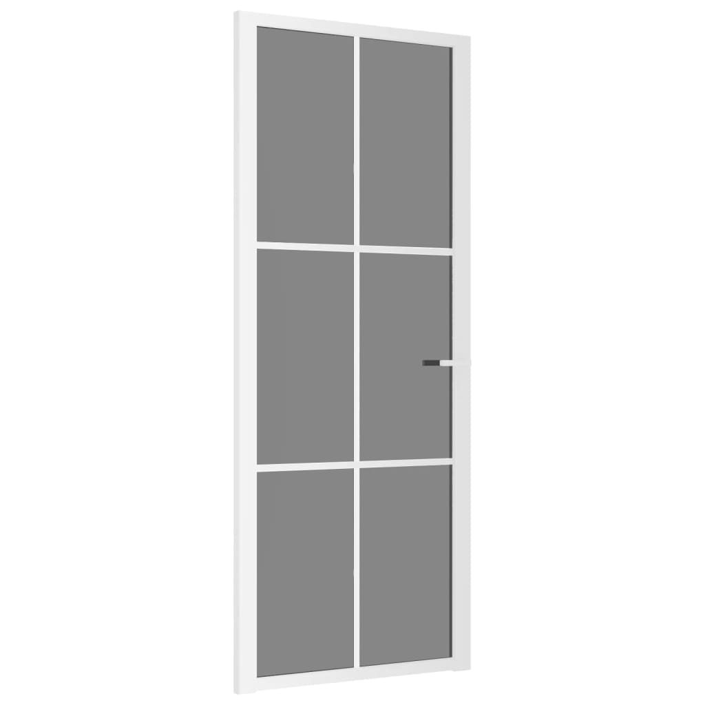 Vidaxl Puerta interior 83x201.5 cm de vidrio ESG y aluminio blanco