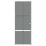 Vidaxl Porte intérieure 83x201.5 cm Verre ESG et aluminium blanc
