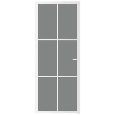 Vidaxl Porte intérieure 83x201.5 cm Verre ESG et aluminium blanc