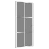 Vidaxl Porte intérieure 93x201.5 cm Verre ESG et aluminium blanc