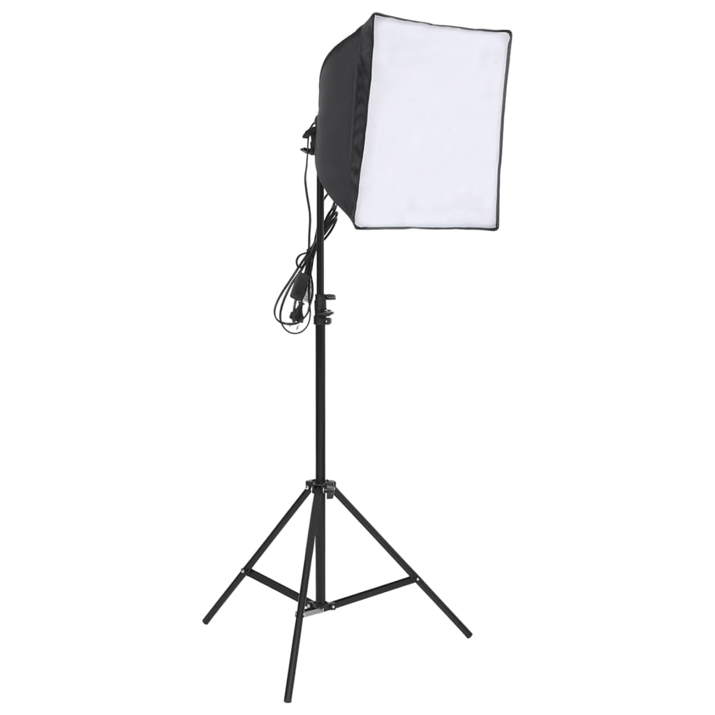 VidaXL Studio photo avec jeu de lumière, écran de fond et réflecteur