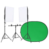 VidaXL Studio photo avec kit d'éclairage et écran de fond