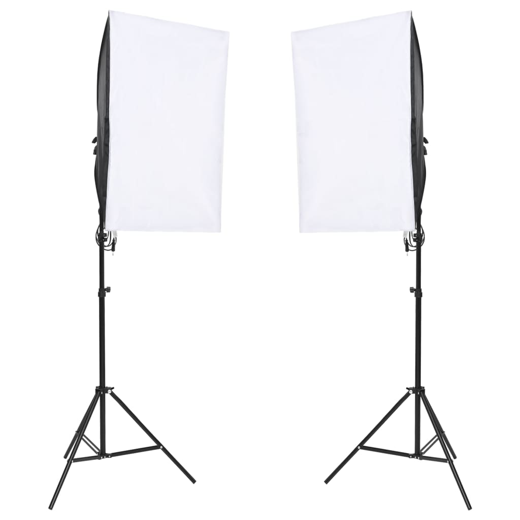 VidaXL Studio photo avec jeu de lumière, écran de fond et réflecteur